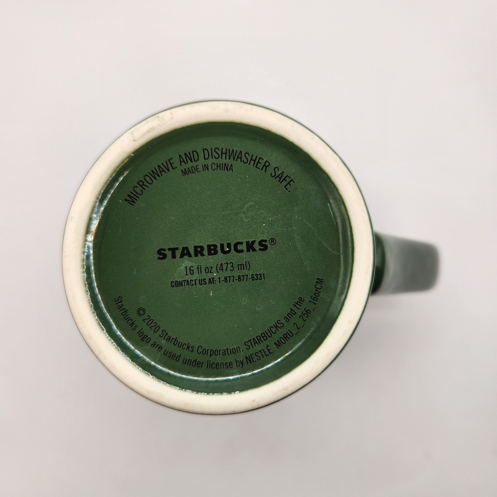 Starbucks 16 Ounce Green Tall Coffee Mug Christmas Winter - Picture 6 of 8